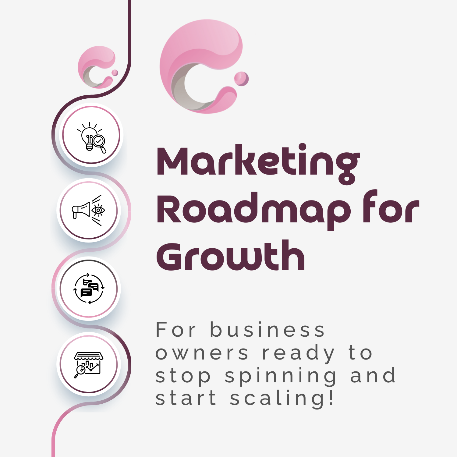 Stop spinning and start scaling.
This roadmap helps you visualize the steps to smarter, more strategic marketing.